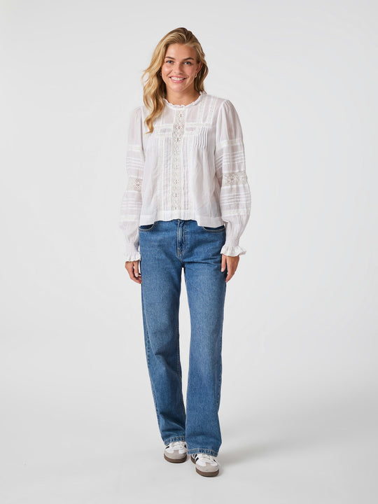 Neo Noir Ebba S Voile Blouse White