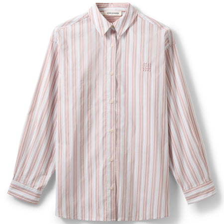 Sofie Schnoor Mercysw Oversized Shirt Light Rose Striped