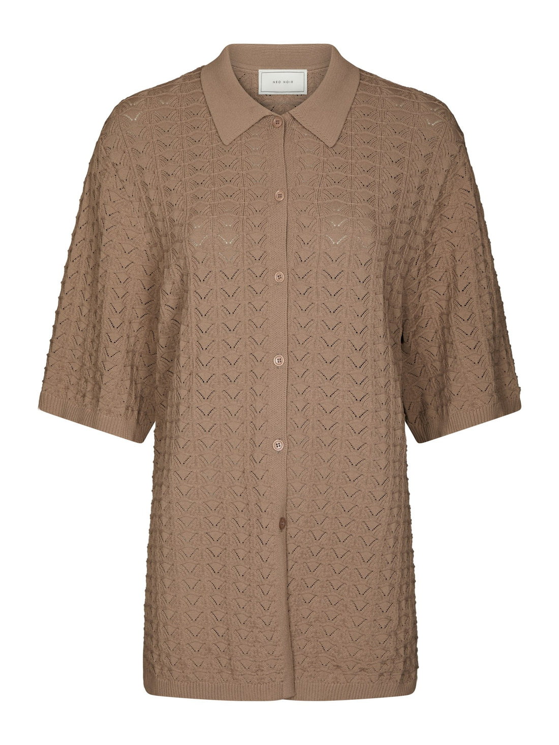 Neo Noir Sette Fine Crochet Blouse Taupe