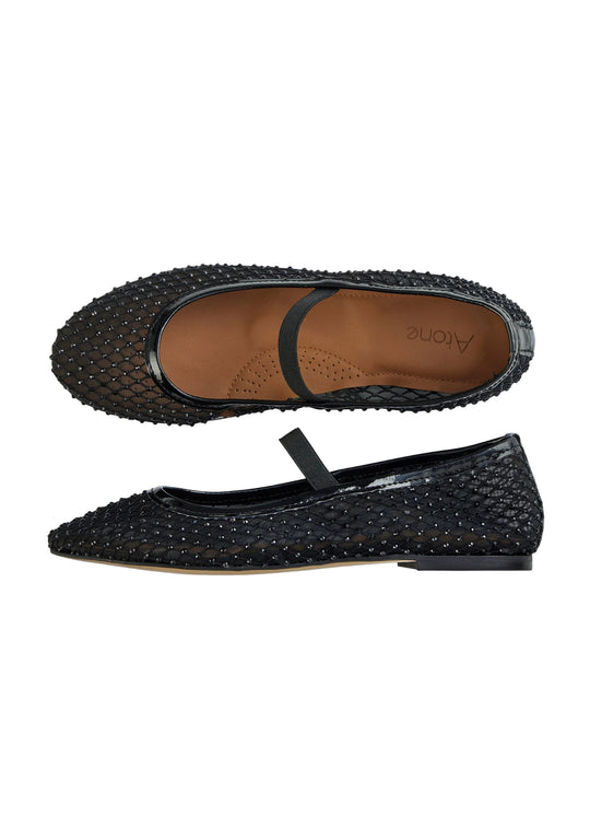 Atone Saga Mesh Ballerina Black