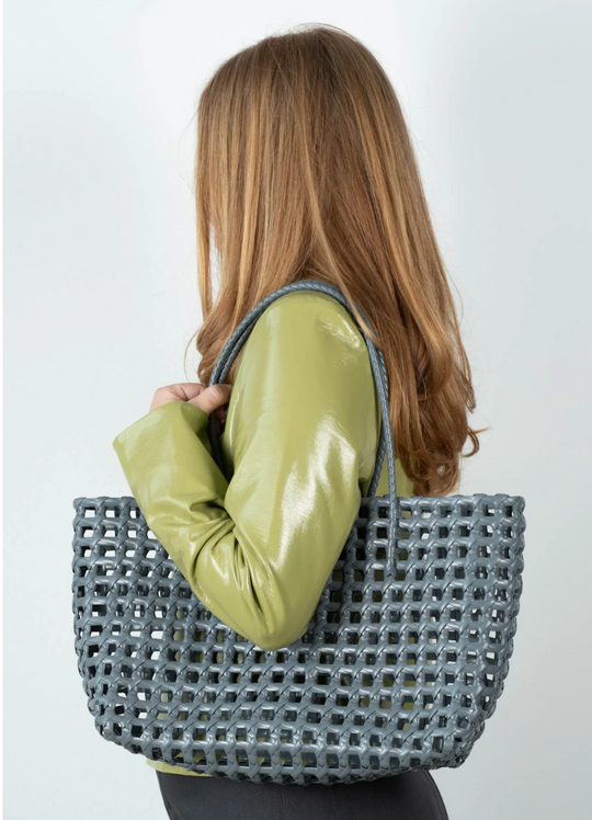Sui Ava Kaya Woven Tote Big Grey