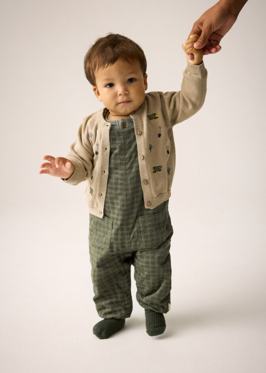 Minymo Overall Corduroy AOP w. Lining Green