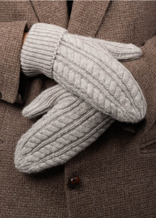 Sui Ava Frede Soft Mittens Light Grey
