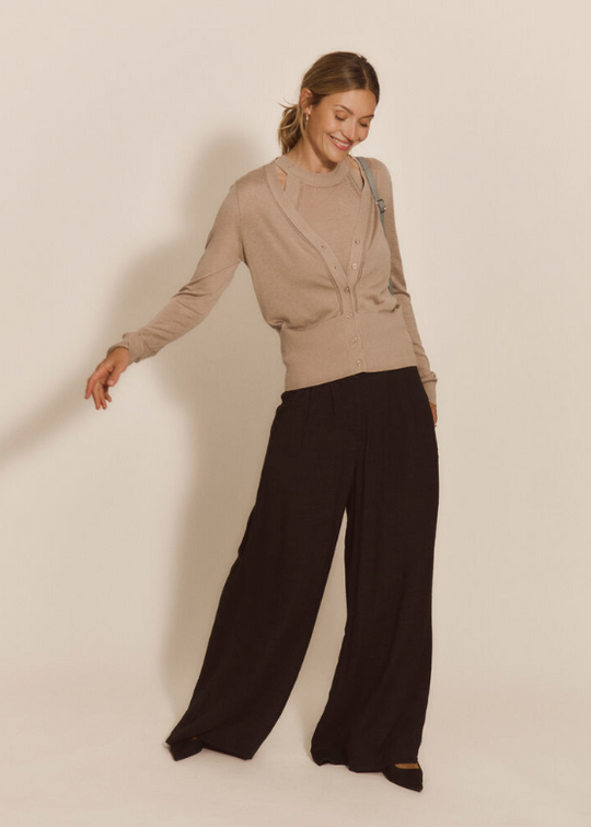 Rosemunde Samira Silk LS Cardigan Mocha Meringue