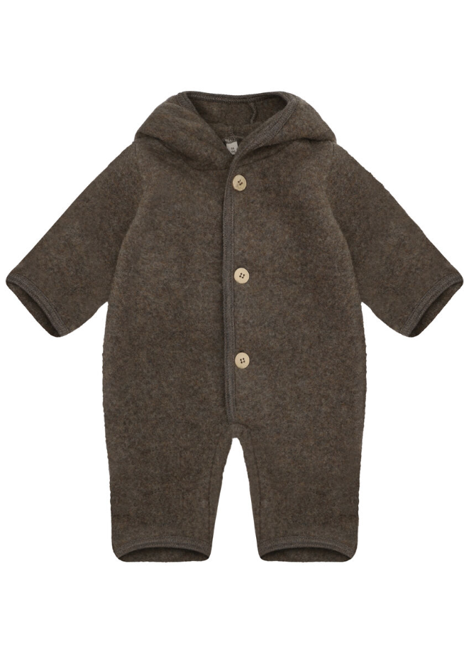 HUTTEliHUT Pram Suit Pixie Wool Fleece Brown