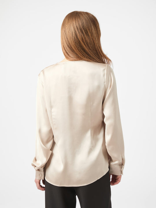 Neo Noir Petris Heavy Sateen Blouse Champagne