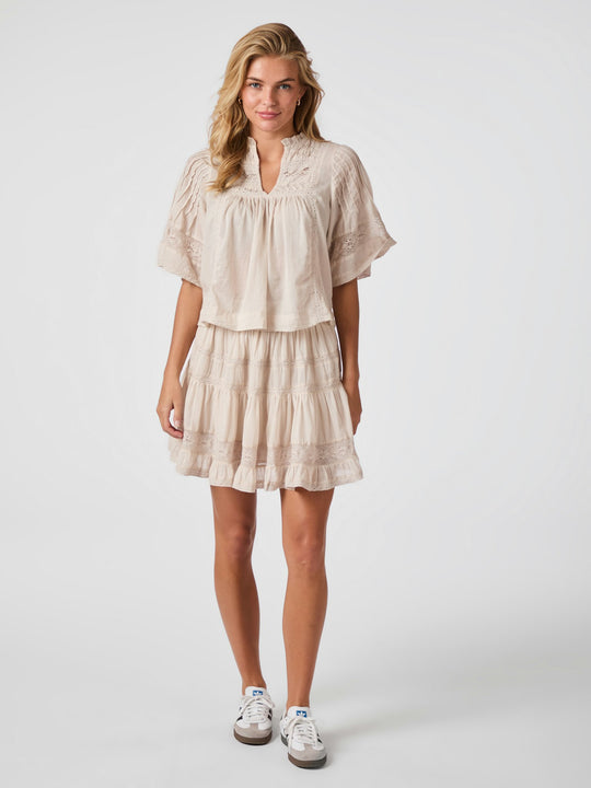 Neo Noir Ebba S Voile Blouse Ivory