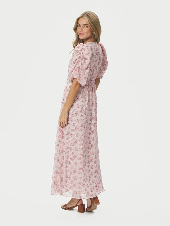 Neo Noir Kikka Chiffon Flower Dress Rose