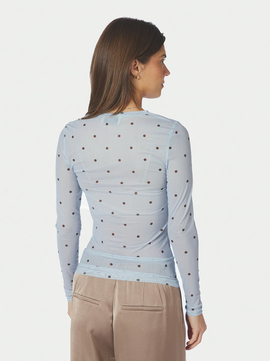 Neo Noir Ella Space Dot Blouse Light Blue