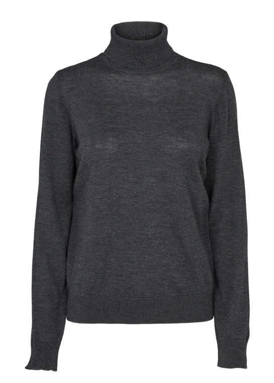 Basic Apparel Vera Roll Neck dark grey melange