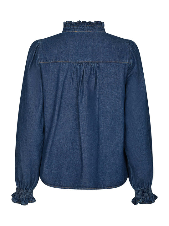 Neo Noir Emmeline Denim Blouse Dark Blue