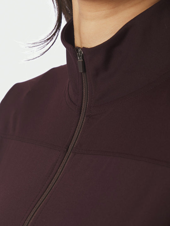 Neo Noir Nolana Zip Blouse Burgundy
