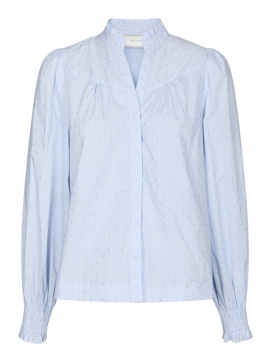 Neo Noir Astrida Stripe Stone Blouse Light Blue
