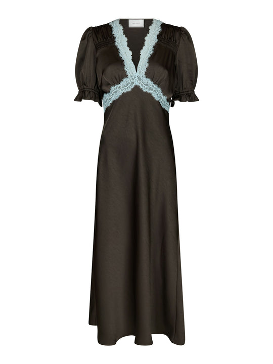 Neo Noir Vipe Lace Maxi Dress Dark Brown