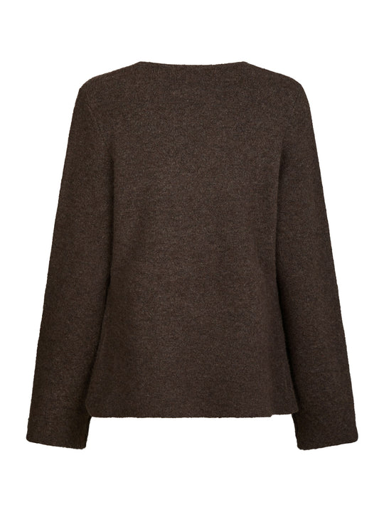Neo Noir Marie Louise Knit Cardigan Brown Melange