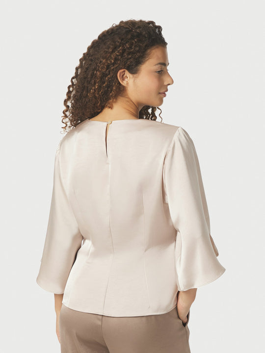 Neo Noir Remana Heavy Sateen Blouse Champagne