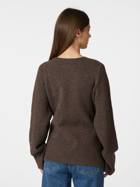 Neo Noir Marie Louise Knit Cardigan Brown Melange