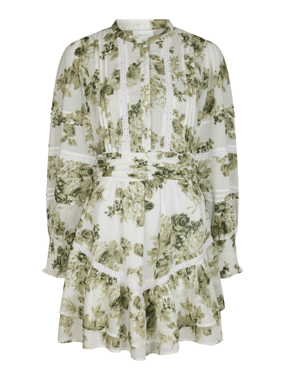 Neo Noir Roberta Flower Flow Dress Sage Green