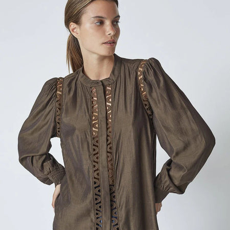Co'Couture AilaCC Lace Shirt Mocca