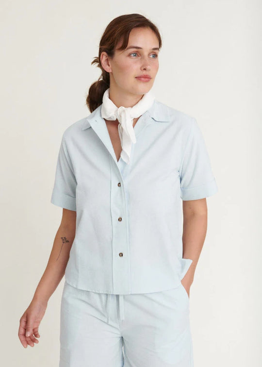 Basic Apparel Anisse SS Shirt Ashley Blue/Whisper White