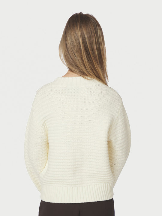 Neo Noir Kamilli Knit Cardigan Creme