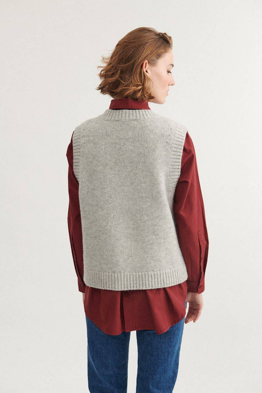 Basic Apparel Blanche Vest light grey melange/sky captain