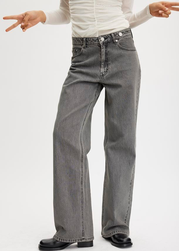 Gestuz Billygz Mw Wide Leg Jeans Gray Wash