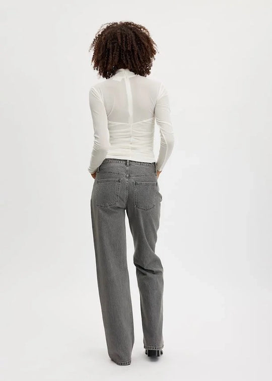 Gestuz Billygz Mw Wide Leg Jeans Gray Wash