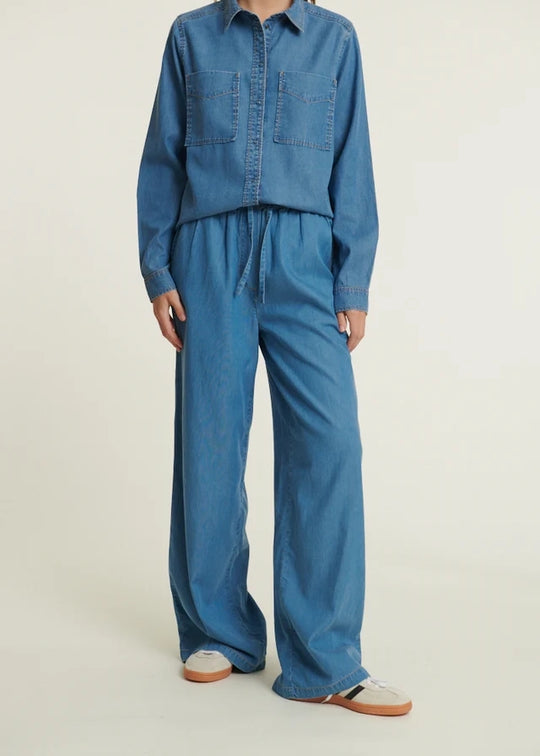 Basic Apparel Bine Wide Denimpant Light Blue