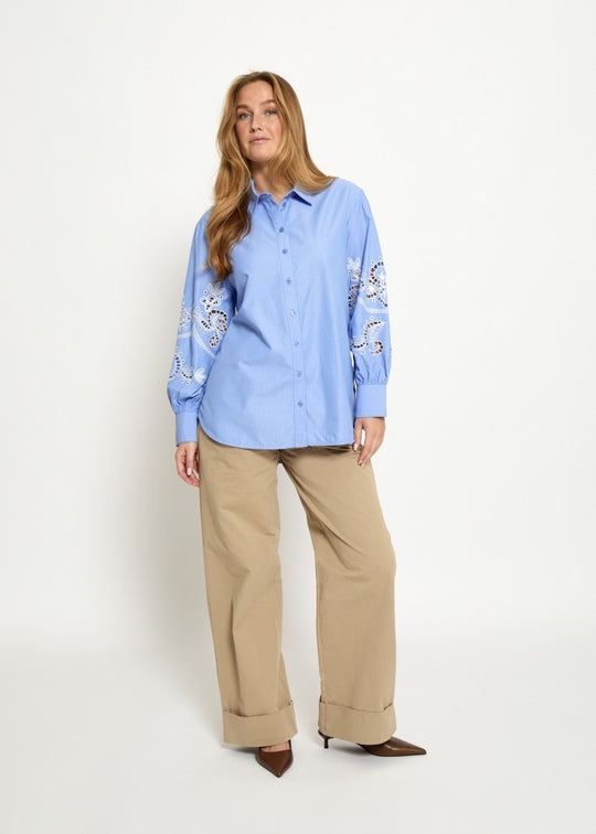 Peppercorn PCNetty Shirt 2016S Cornflower Blue Stripe