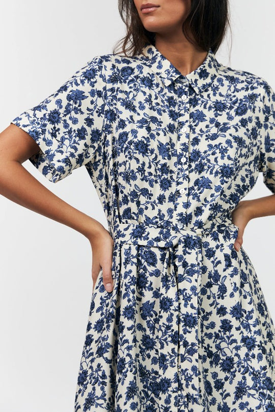 Lollys Laundry Blakell midi dress ss blue