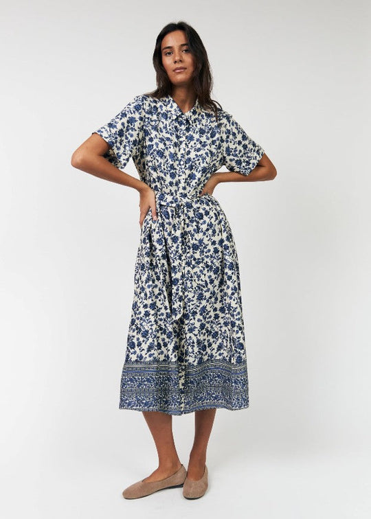 Lollys Laundry Blakell midi dress ss blue
