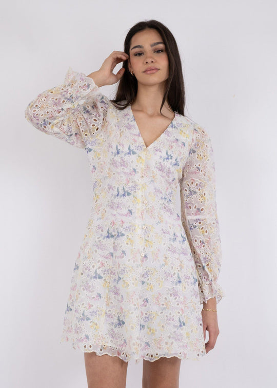 Neo Noir Cabana Embroidery dress creme