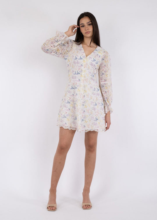 Neo Noir Cabana Embroidery dress creme