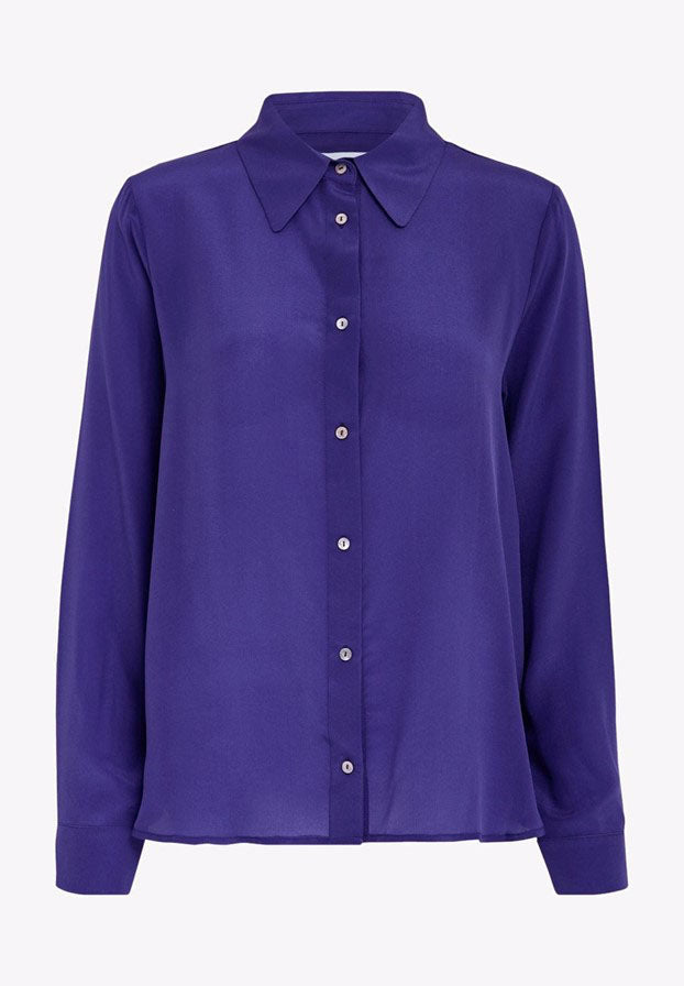 Minus Caty Silk Shirt Royal blue – EDIE