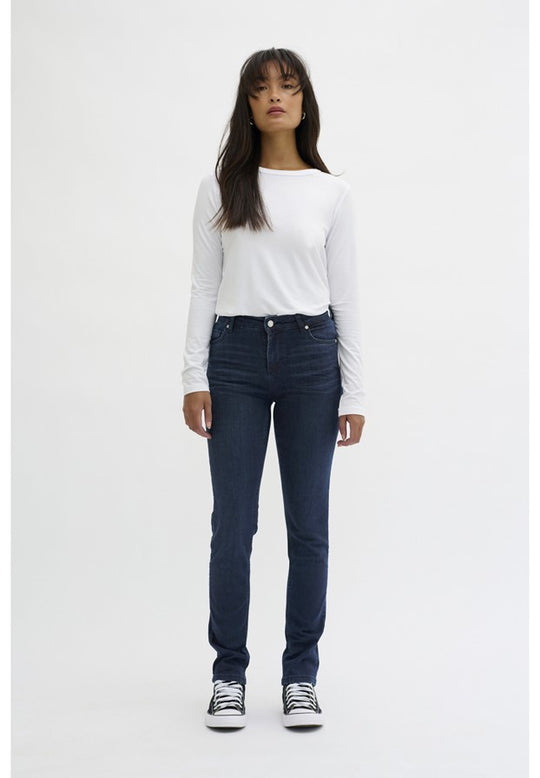 Min väsentliga garderob Celina 100 High Straight Dark Blue Wash