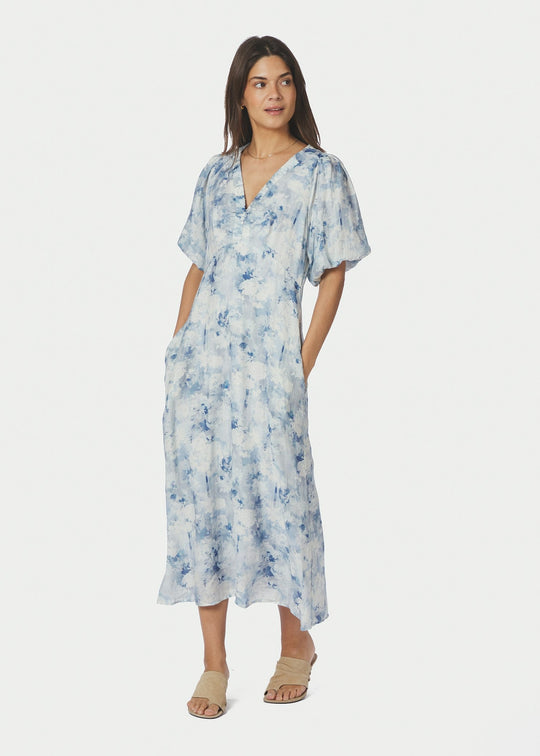 Neo Noir Illana Floral Fusion Dress Blue