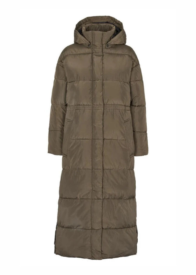 Basic Apparel Dagmar Long Coat dunkle Armee