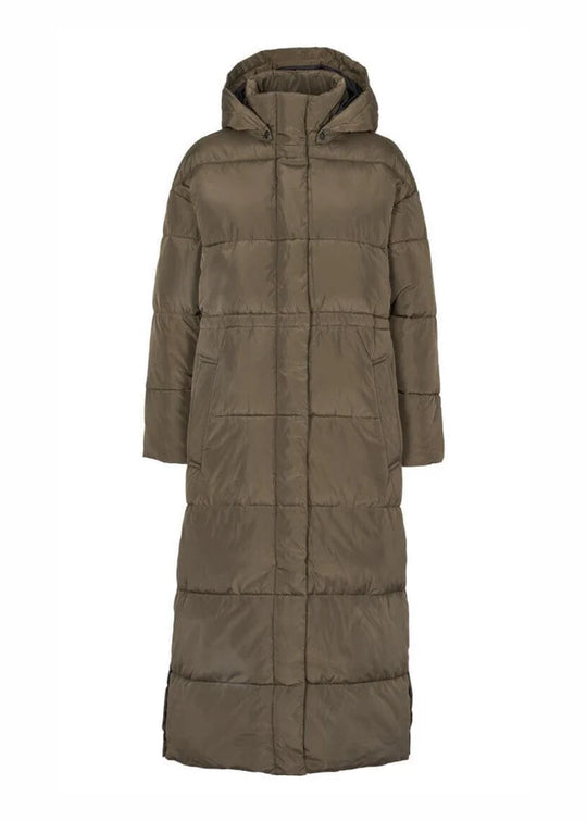 Basic Apparel Dagmar Long Coat dunkle Armee