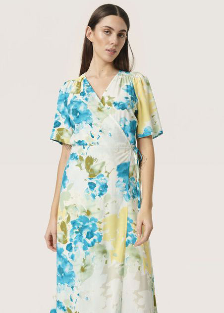 Blöt i lyx Karven Tryckt klänning SS Sandshell Graphic Flower