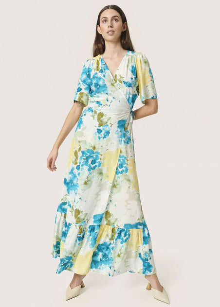 Blöt i lyx Karven Tryckt klänning SS Sandshell Graphic Flower