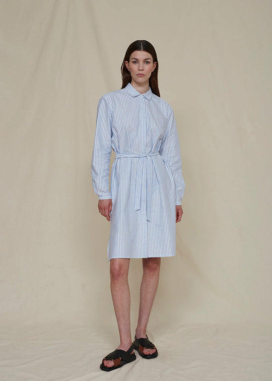 Schulz by Crowd Dilby Shirt dress white blue stripe