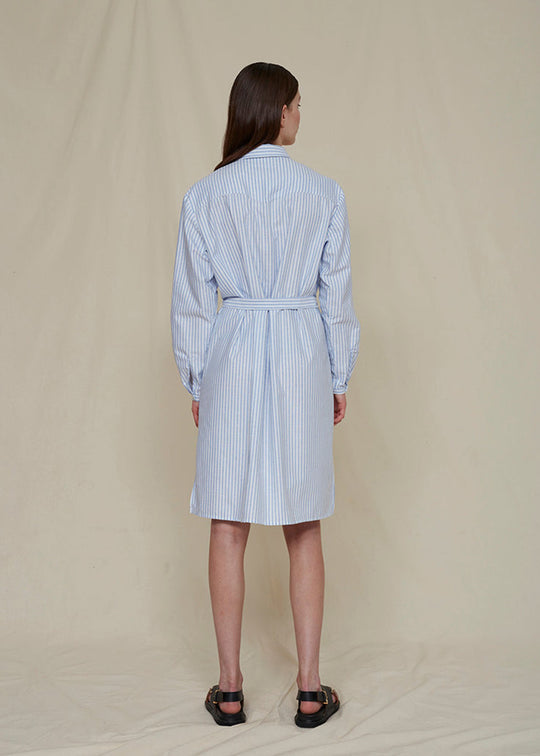 Schulz by Crowd Dilby Shirt dress white blue stripe