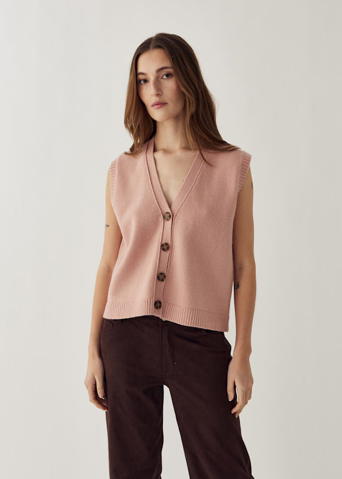 Noella N-Marilynn Knit Vest Blush Pink