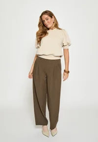 Peppercorn PCMaya HW Pant Ermine Brown Melange