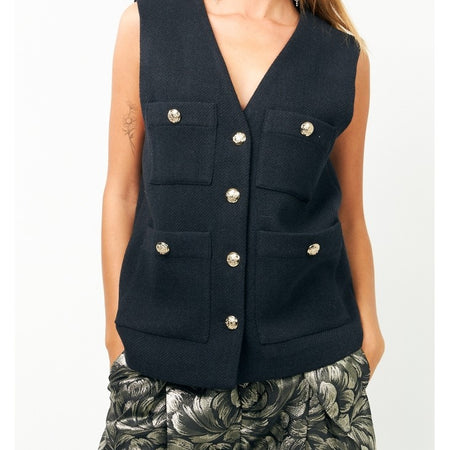 Lollys Laundry Edel Vest SS Dark Navy