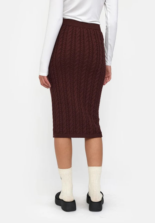 Esmé Studios Esbraidy Skirt Knit Bitter Chocolate (Bordeaux)