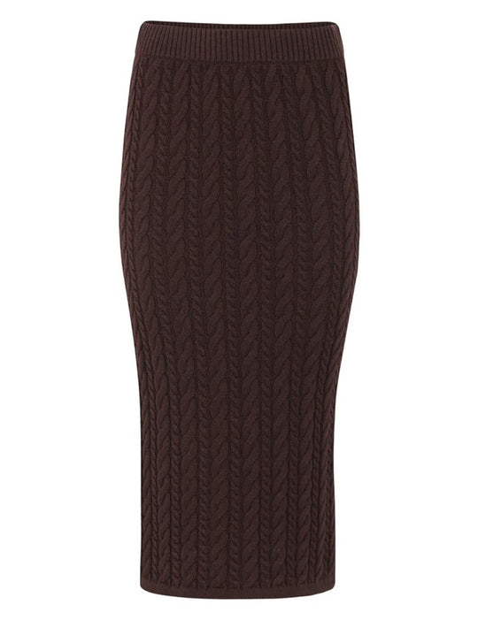 Esmé Studios Esbraidy Skirt Knit Bitter Chocolate (Bordeaux)