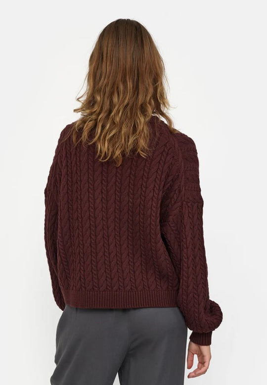 Esmé Studios Esbraidy Jumper Knit Bitter Chocolate (Bordeaux)