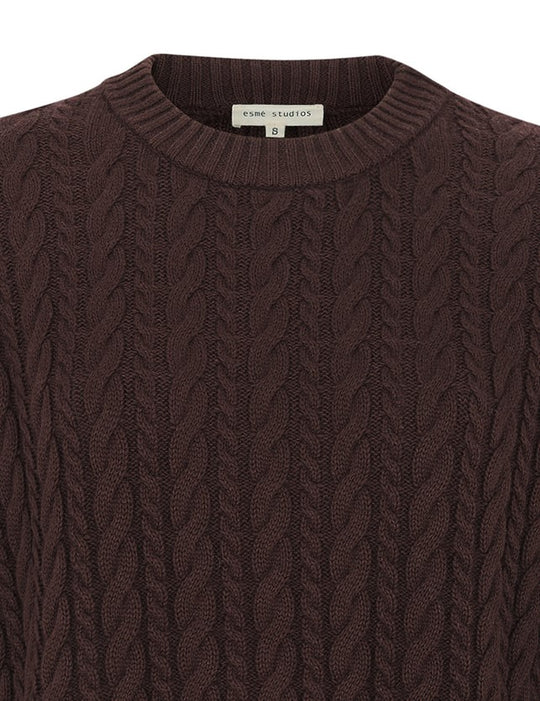 Esmé Studios Esbraidy Jumper Knit Bitter Chocolate (Bordeaux)
